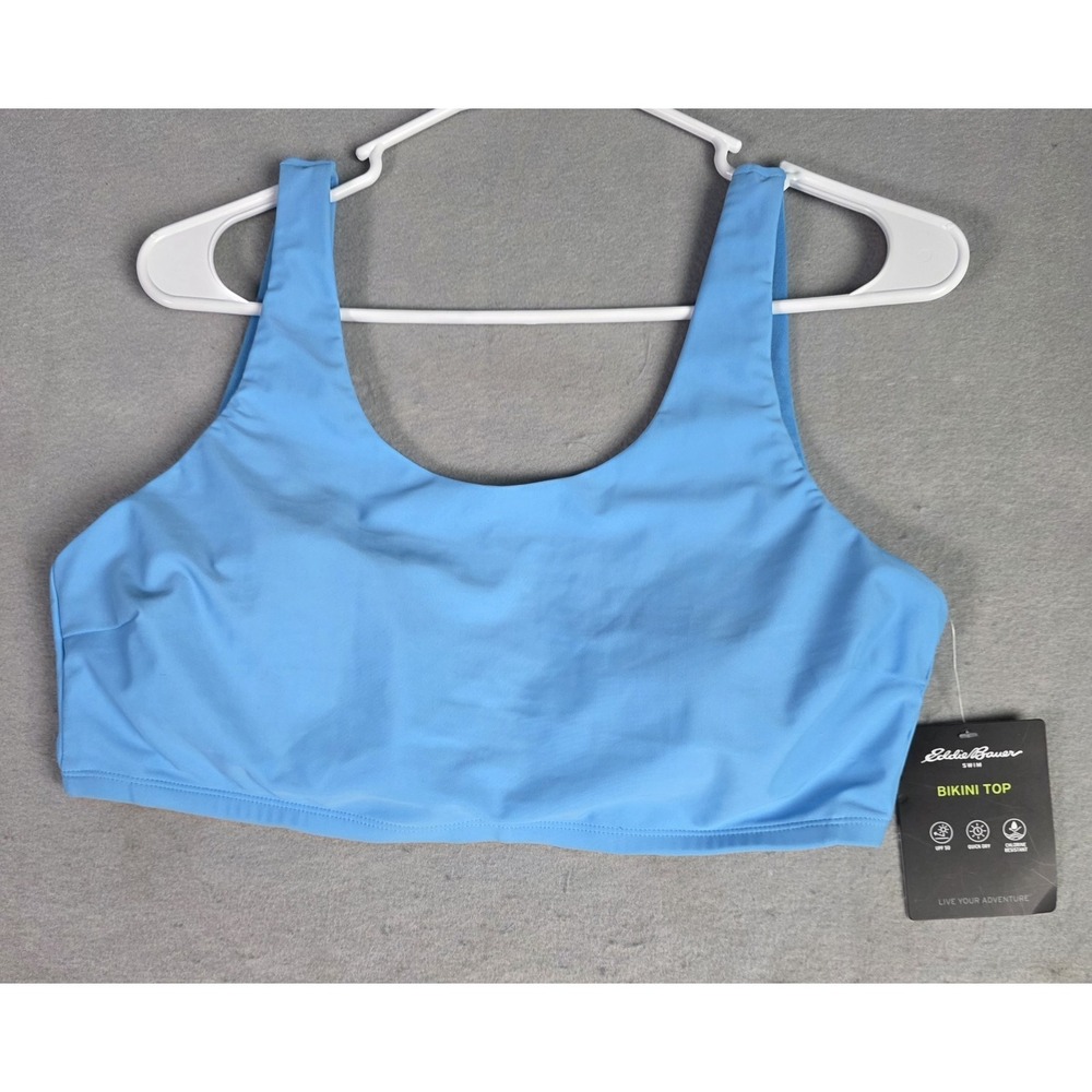 NWT Women's Eddie Bauer Swim Bikini Top‎ Size XL Misty Blue Summer